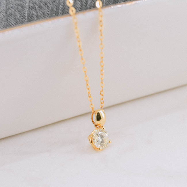 Diamond Pendant – SAEXND3927(With 18K Gold Necklace)