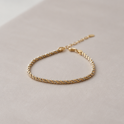 Two‑Tone Twisted Chain Bracelet – KC0038