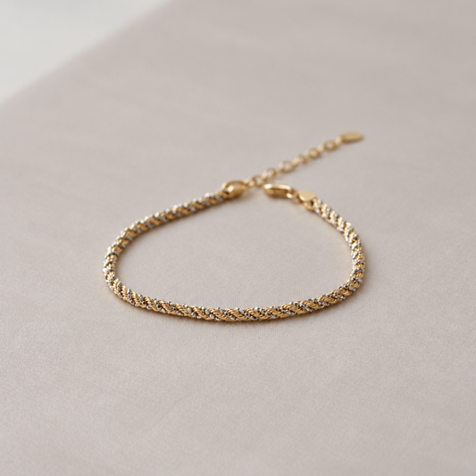 Two‑Tone Twisted Chain Bracelet – KC0038