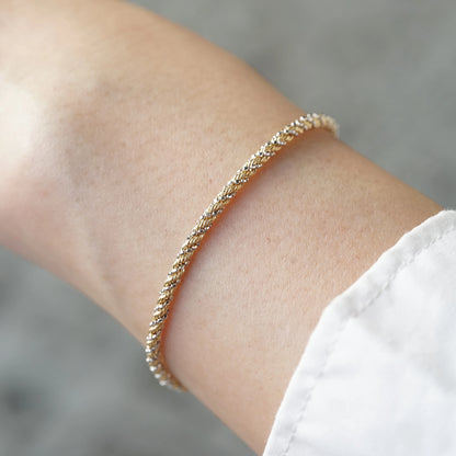 Two‑Tone Twisted Chain Bracelet – KC0038