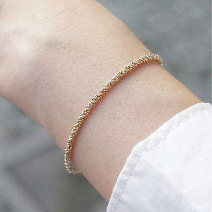 Two‑Tone Twisted Chain Bracelet – KC0038